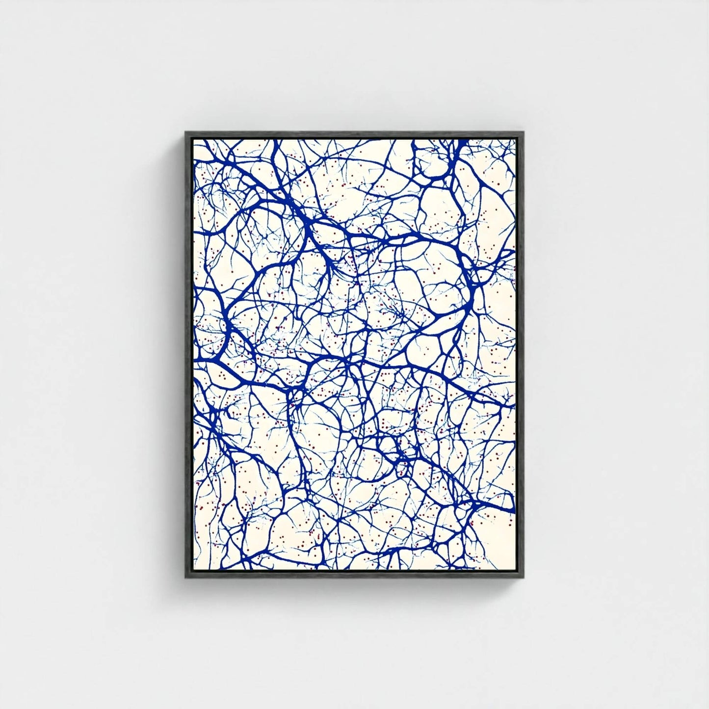 Abstract Blue Line Art Wall Art Canvas Print - Framed Minimalist Wall Art