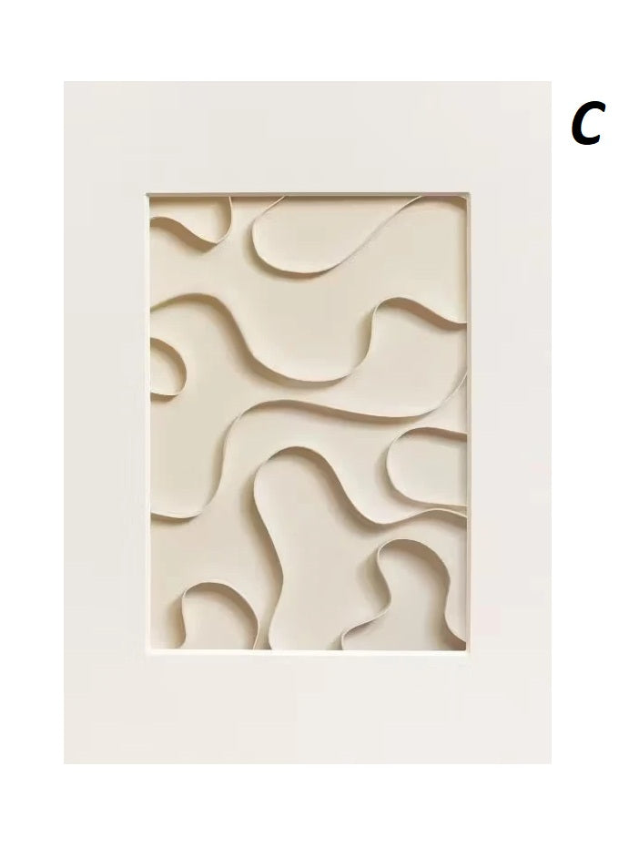 Abstract Modern 3D Effect Geometric Wabi Sabi Wall Art Canvas Print Minimalist Japandi Art Print For Scandinavian Living Room Wall Decor