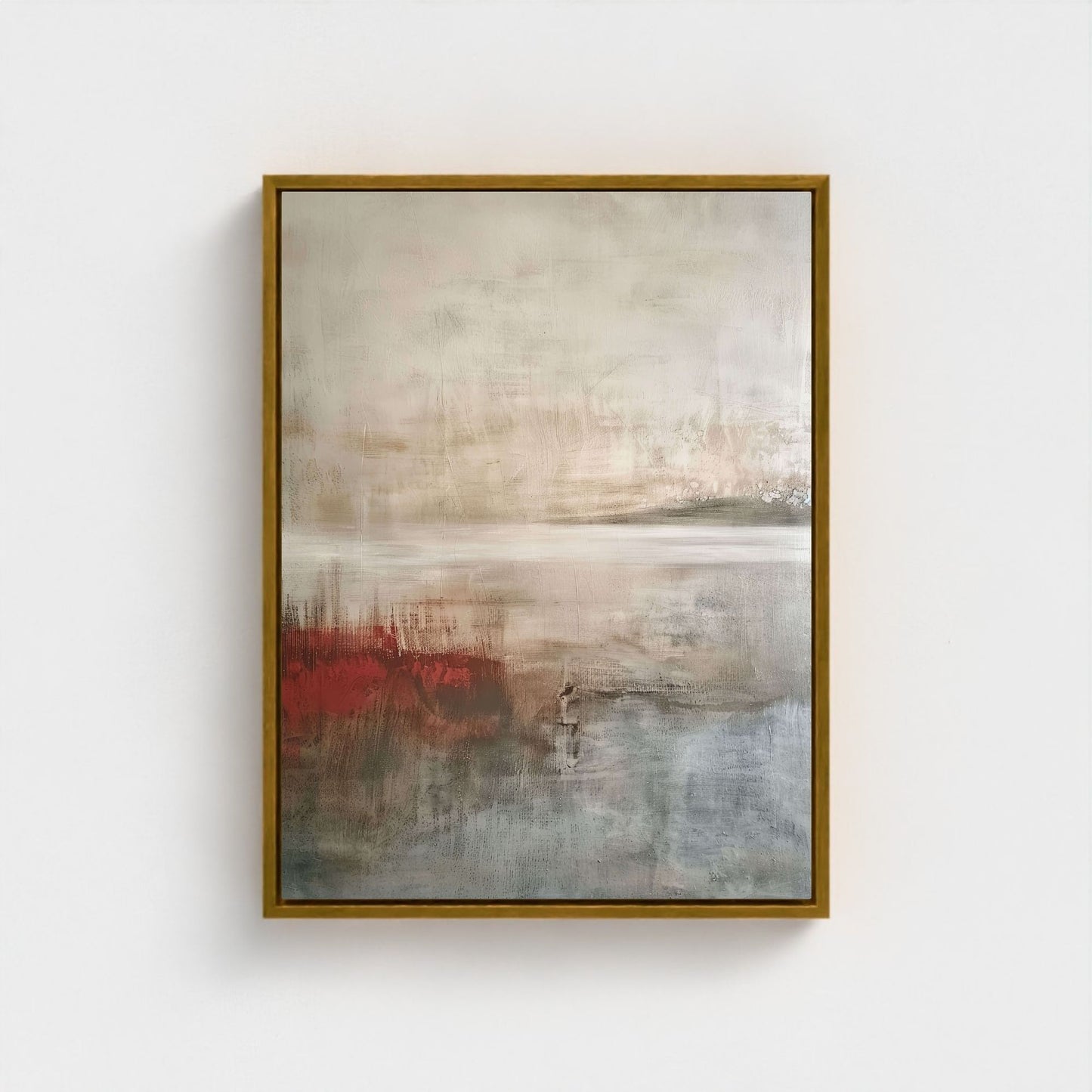 Abstract Neutral Landscape Japandi Wall Art Canvas - Framed Modern Wall Art