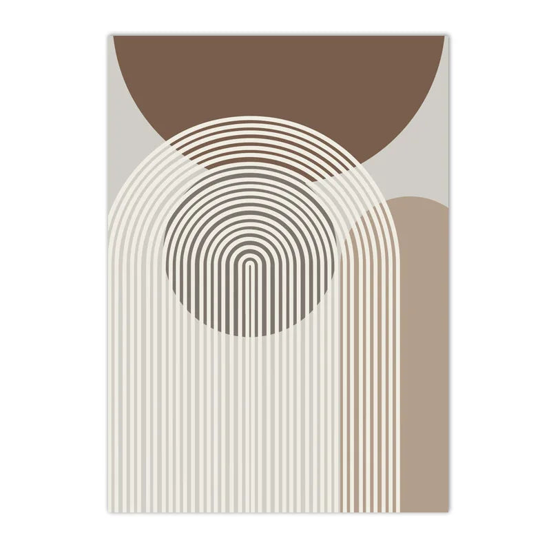 Abstract Beige Brown Minimalist Geometric Wall Art Fine Art Canvas Prints For Modern Living Room Art For Contemporary Home Decor