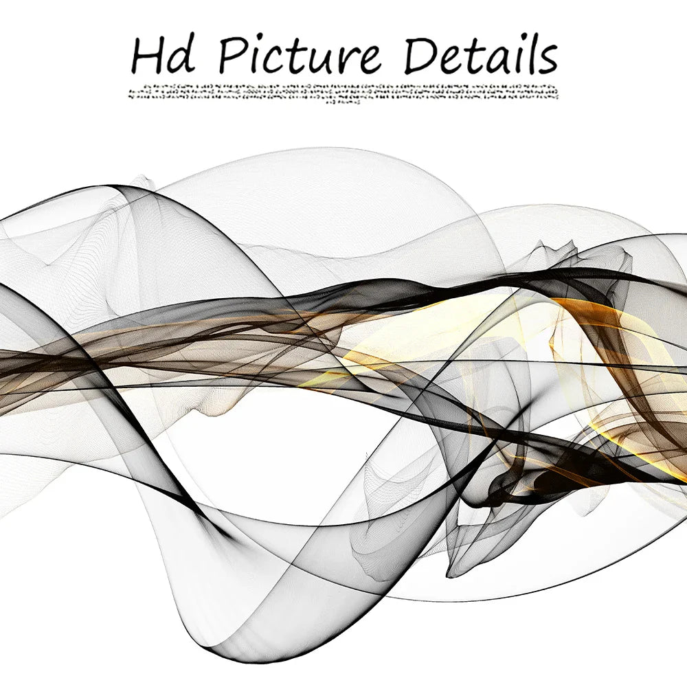 Abstract Flowing Lines Minimalist Wall Art Canvas Print Wide Format Picture For Modern Apartment Decor