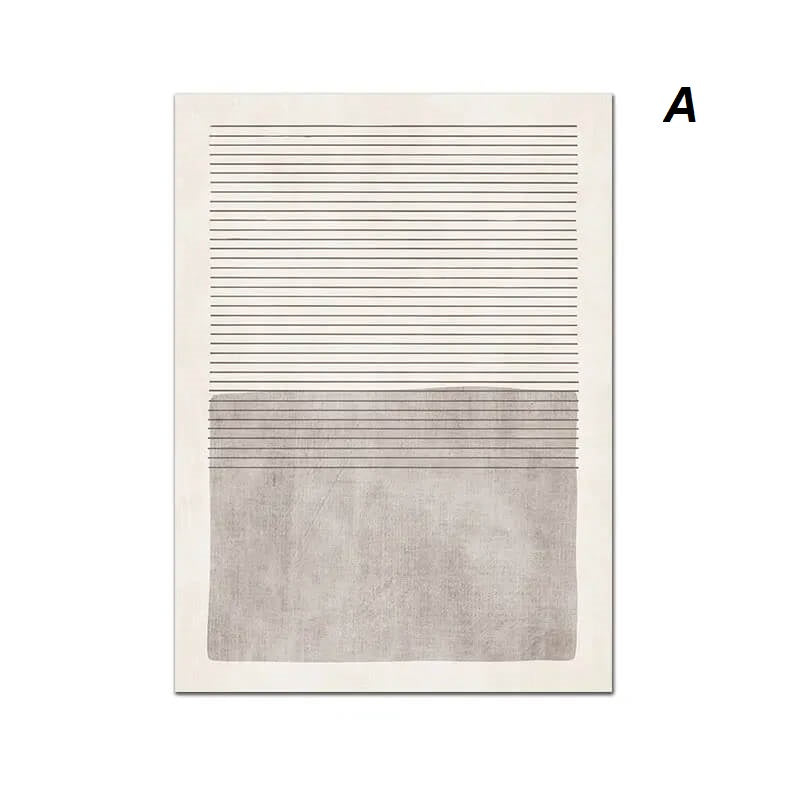 Abstract Nordic Beige Gray Minimalist Canvas Print Pastel Wall Art For Scandinavian Home Bedroom Living Room Refresh
