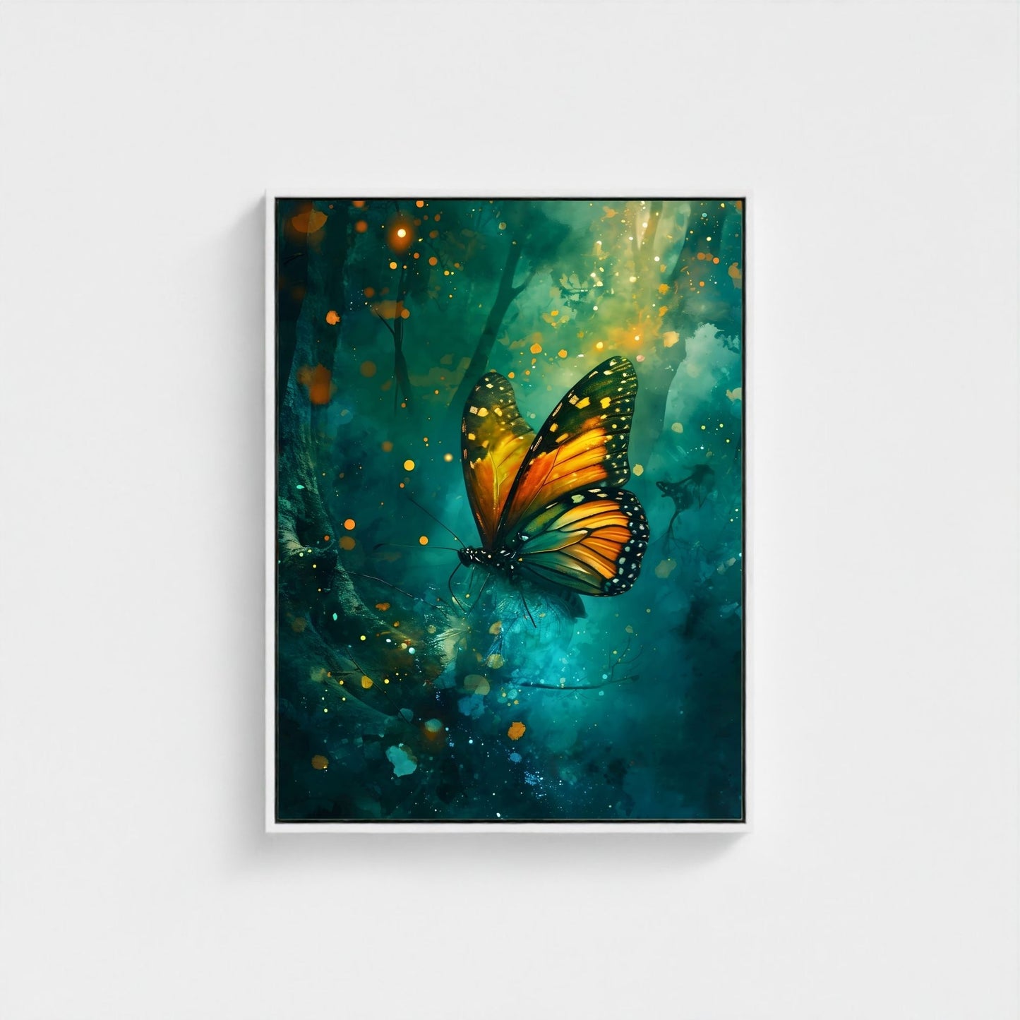 William Morris Butterfly Framed Wall Art Canvas Print - Vintage Nature Insect Artwork