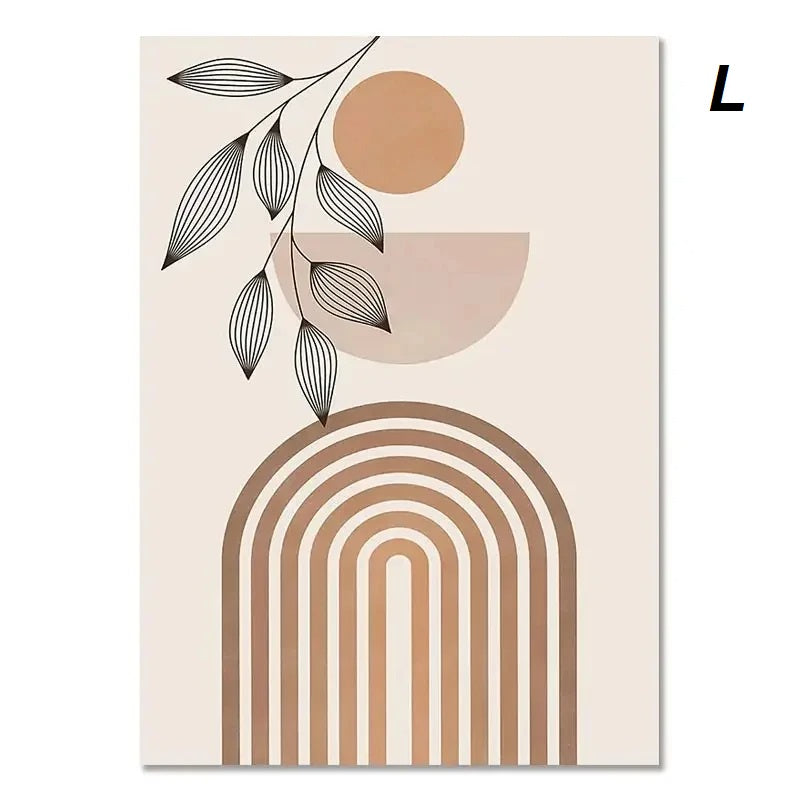 Bohemian Pastel Geometric Wall Art Canvas Prints Nordic Minimalist Fine Art For Modern Living Room Wall Décor