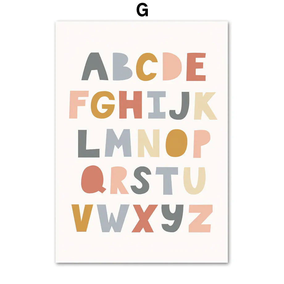 Boho Sun Floral Animal Canvas Prints For Kids Rooms Playful Wall Art With Alphabet Positive Quotes Nature Themes For Nursery