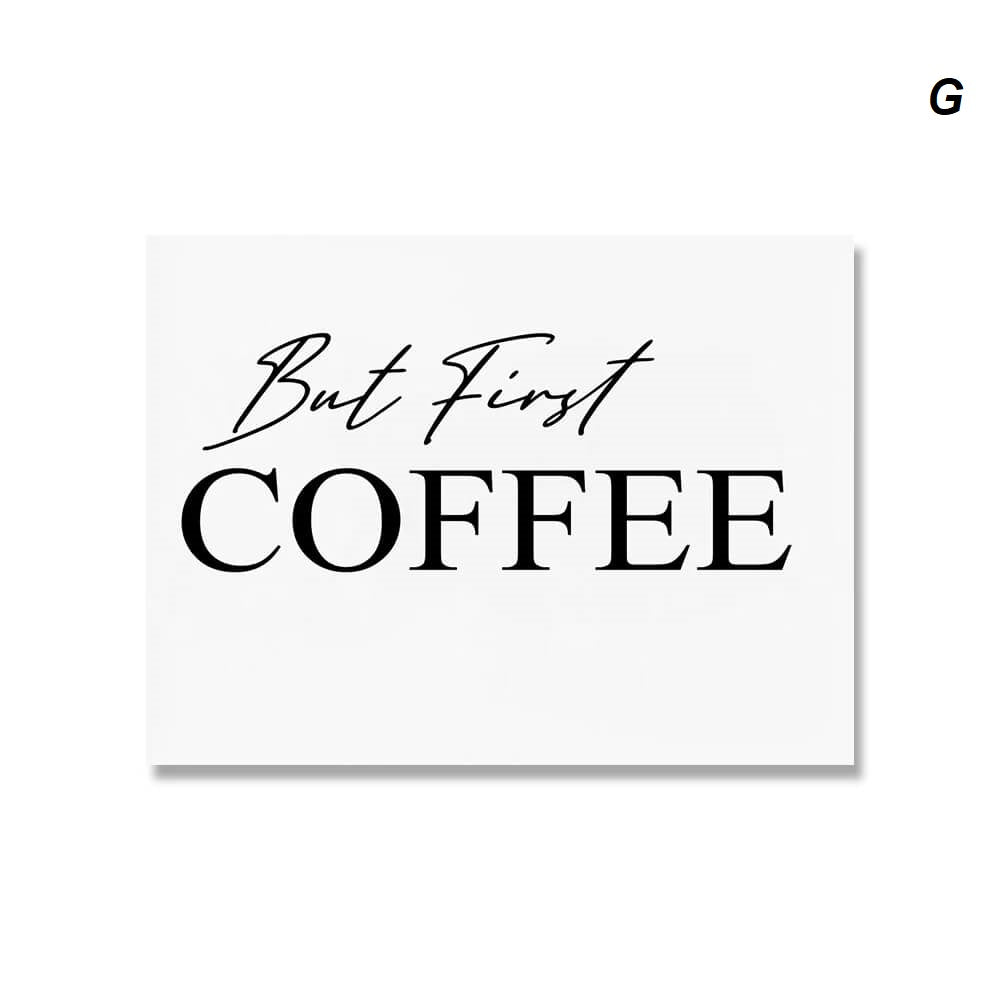 But First Coffee Minimalist Cups Canvas Print Wall Art For Modern Kitchen Dining Room Coffee Shop Décor