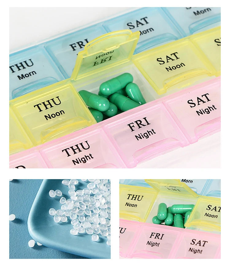 Cute Portable Travel Pill Box Daily Morning Noon Evening Medication Organizer