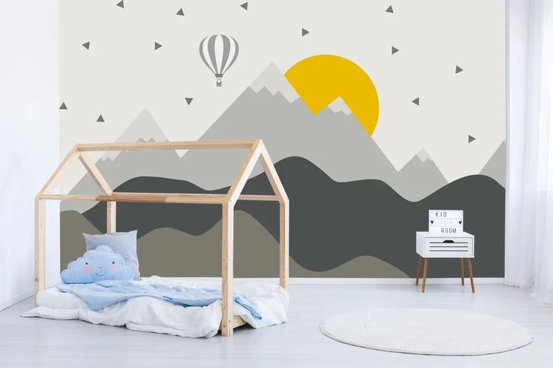 Minimalist Mountain Mural Wallpaper (SqM)