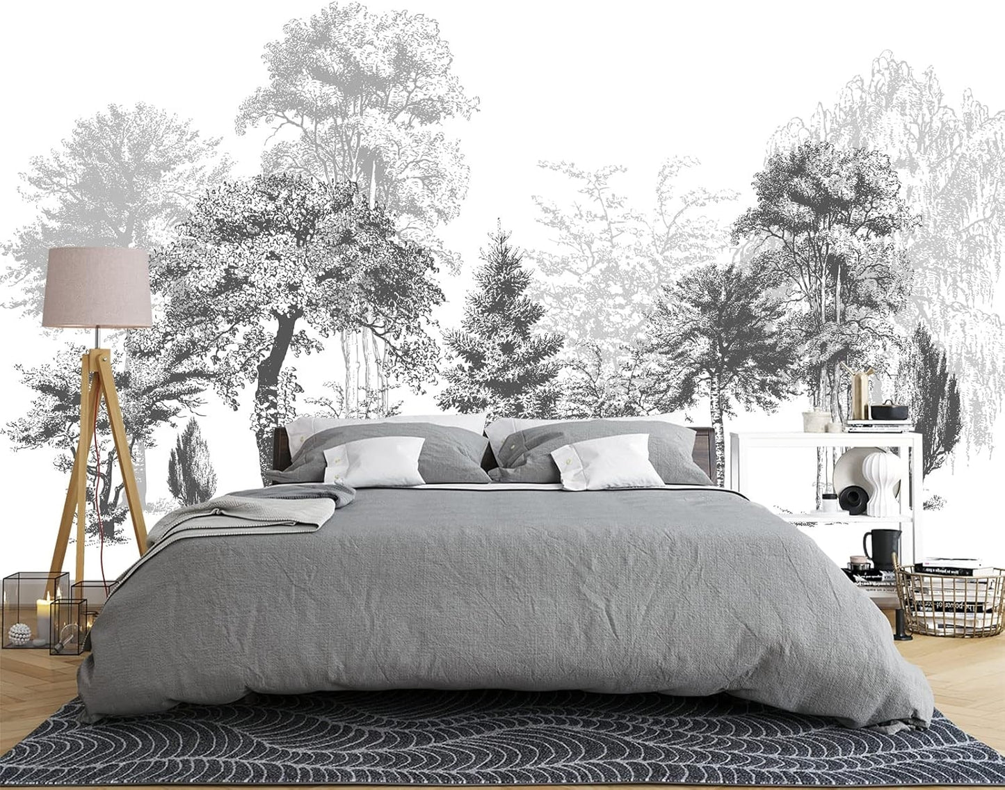 Black and White Trees Mural Wallpaper (SqM)