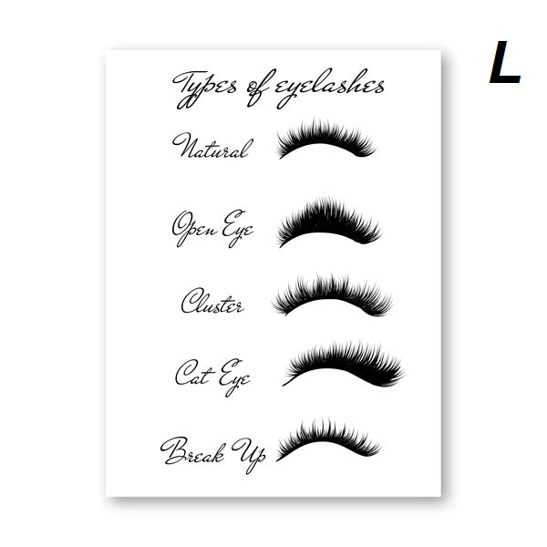 Eyelashes Extension Forms Guide Wall Art Canvas Print Minimalist Fashion Poster For Beauty Salon Décor