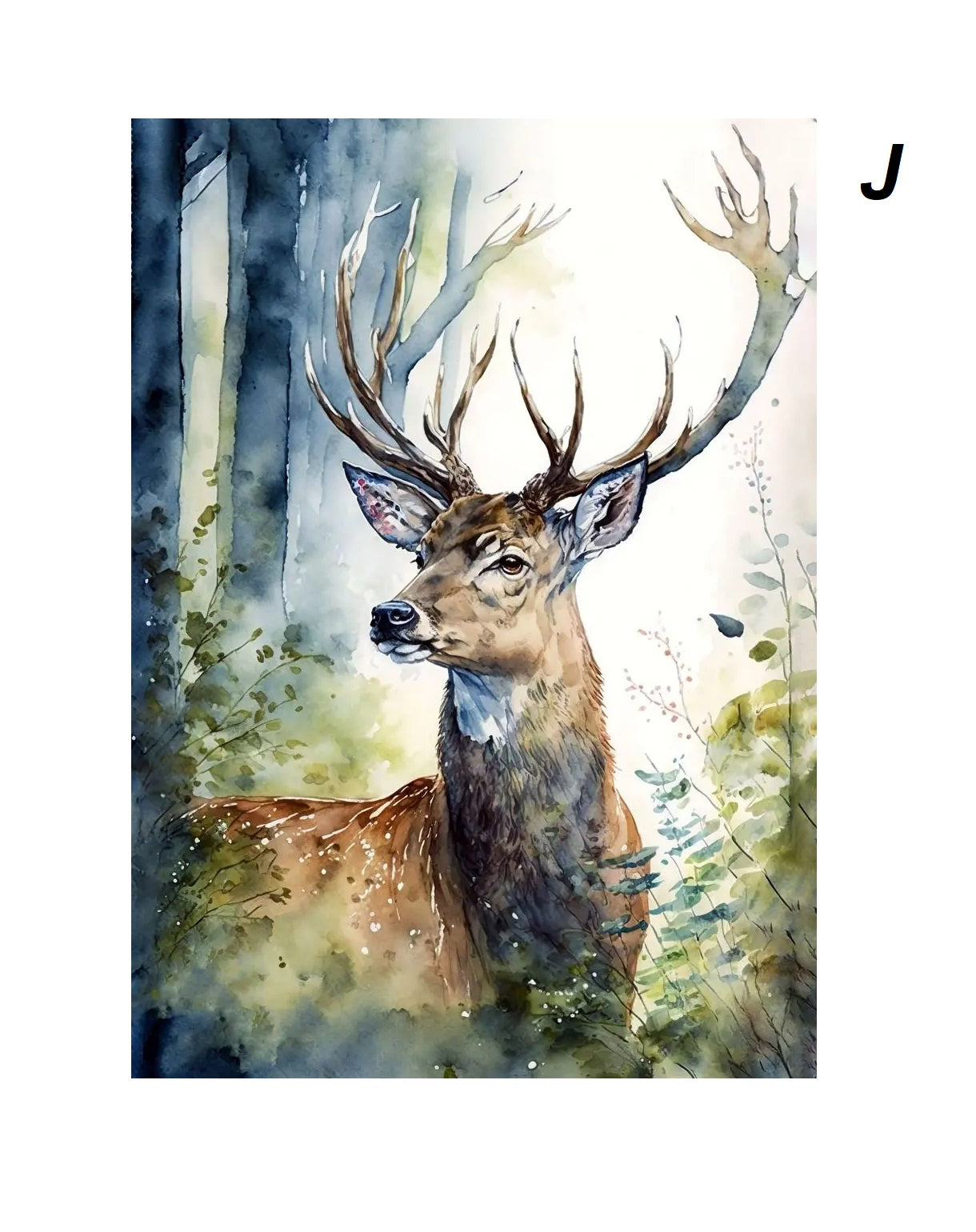 Fantasy Deer Canvas Wall Art Rustic Wildlife Prints With Forest Sunset Abstract Designs for Nature-Inspired Home Décor