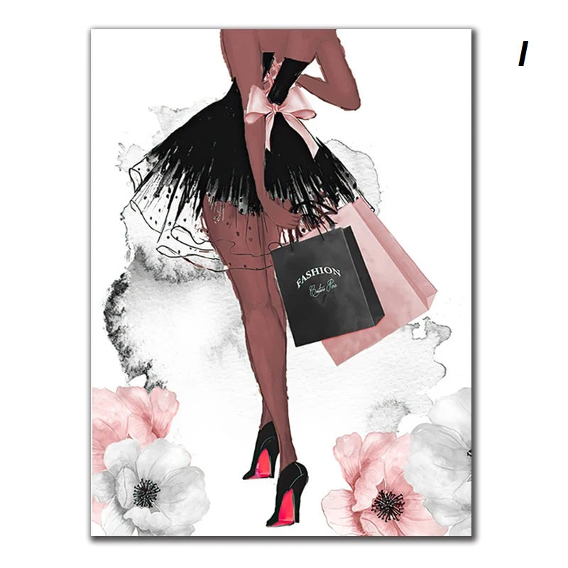 Fashion Perfume Inspirational Coco Chanel Quotes Wall Art Decor Pink Peonies Floral Chic Fine Art For Modern Apartment Living Room