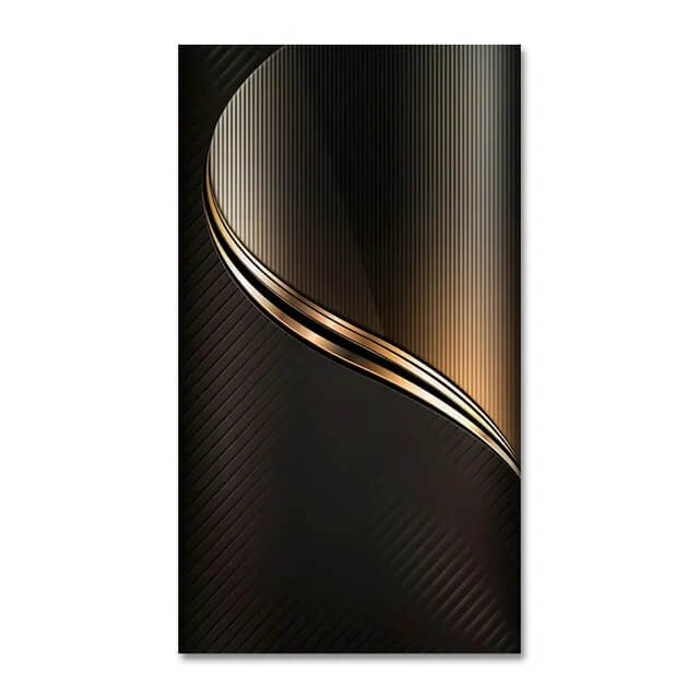 Minimalist Abstract Black Wall Art Golden Lines Canvas Print Flowing Lines Pictures Modern Poster For Luxury Living Room Loft Home Décor