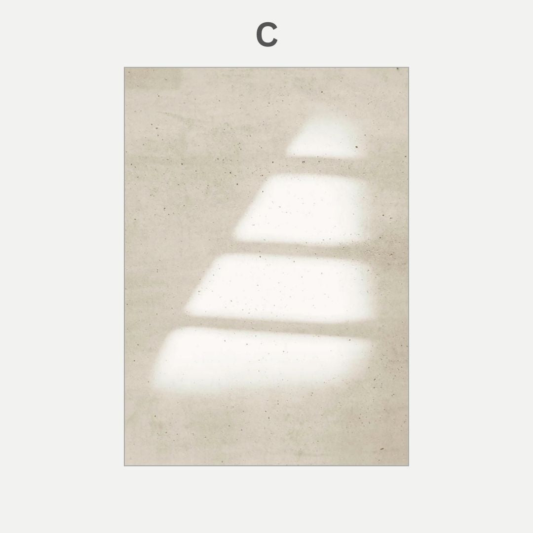 Modern Architectural Abstract Beige Wall Art Canvas Print Minimalist Geometric Poster for Living Room Bedroom Decor