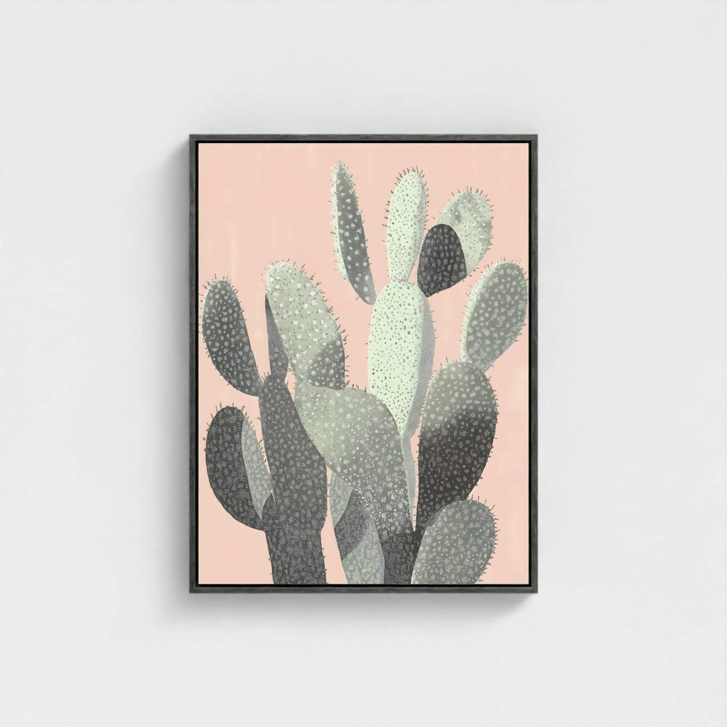 Modern Cactus Framed Canvas Wall Art
