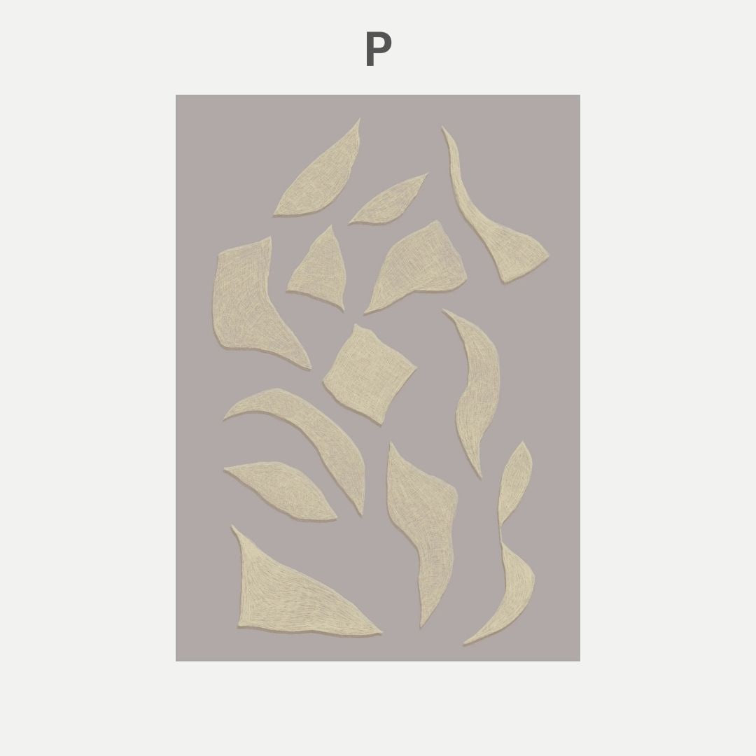 Decorative poster with leaf pattern on a gray background