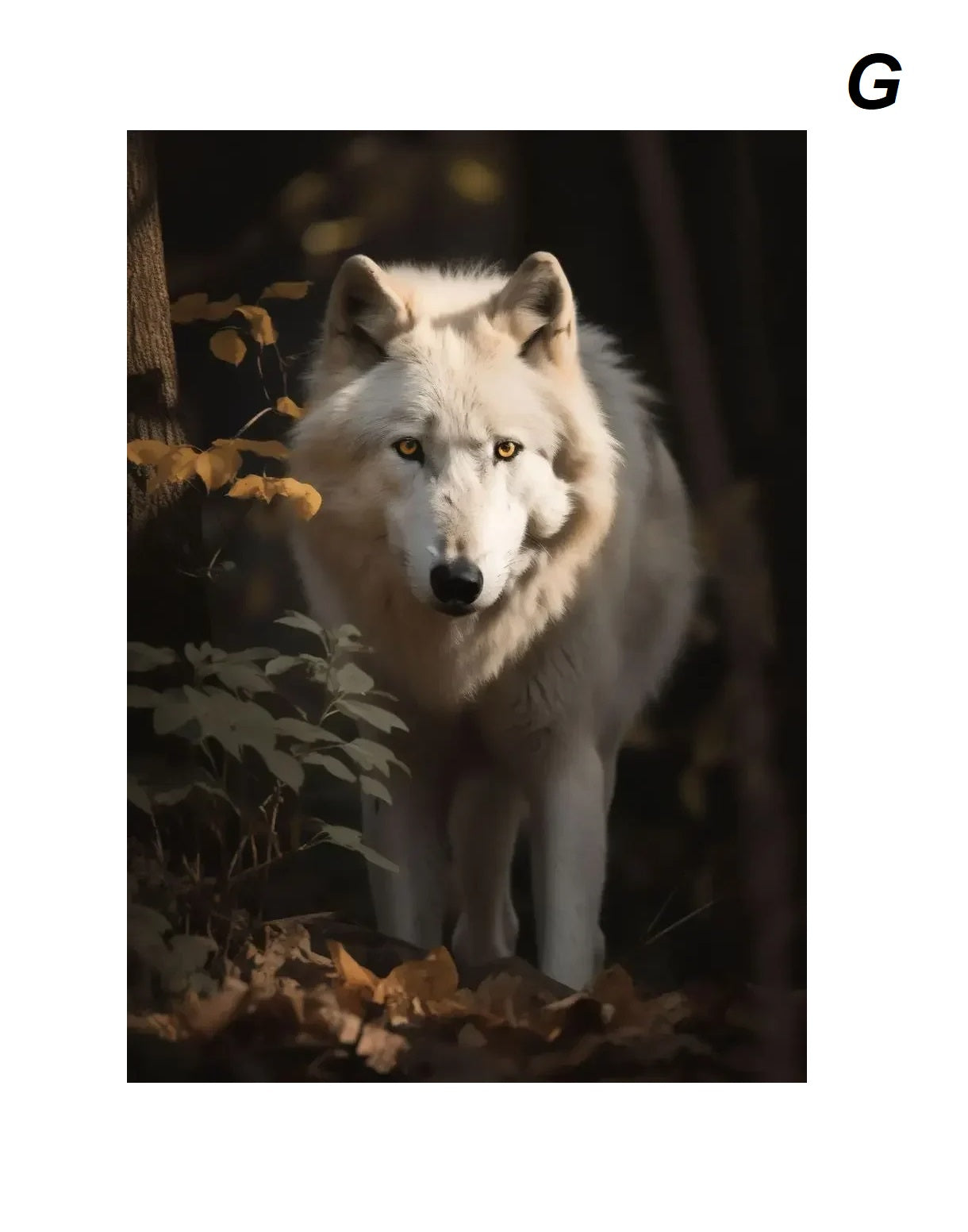 Nordic Style White Wolf Canvas Print Wall Art Wild Animal Forest Poster Nordic Wall Art For Living Room