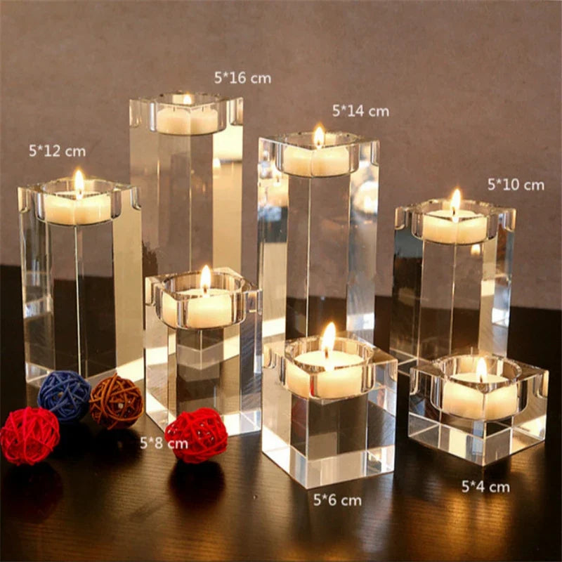 Glass Candle Holder For Tabletop Coffee Table Candle Stands For Modern Living Room