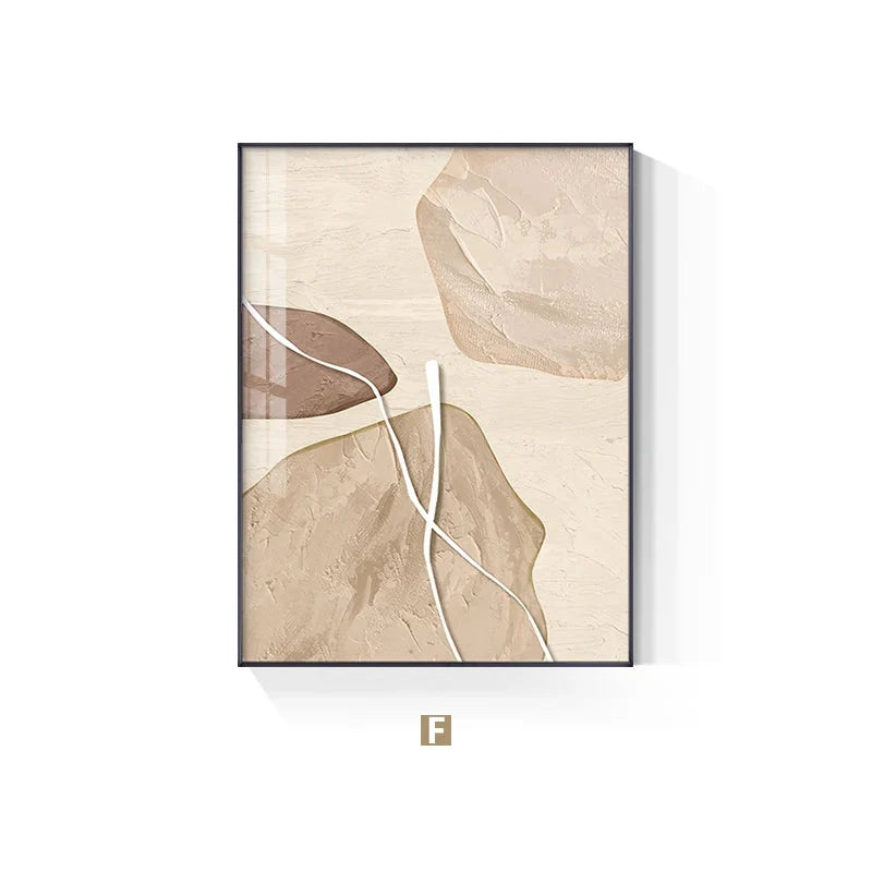 Earthy Tones Nordic Zen Stones Wall Art Canvas Prints For Modern Apartment Living Room Bedroom Art For Contemporary Interiors