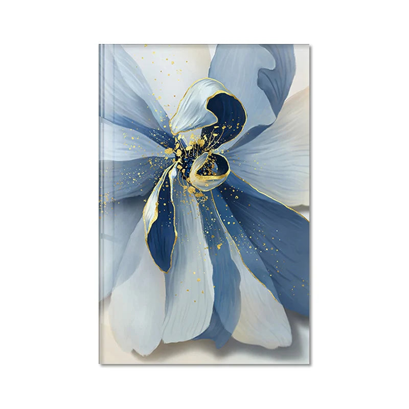 Large Blue Flowers Watercolor Wall Art Canvas Prints Botanical Abstract Posters For Modern Living Room Bedroom Wall Art Decor