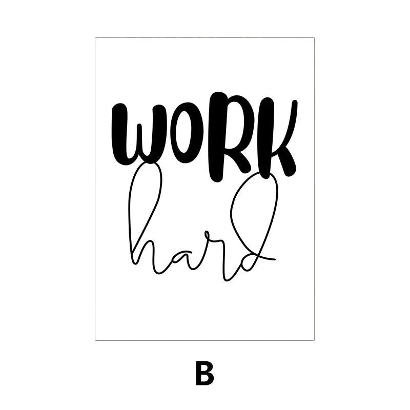 Black and White Motivational Posters Wall Art Canvas Prints Minimalist Wall Art for Modern Interiors