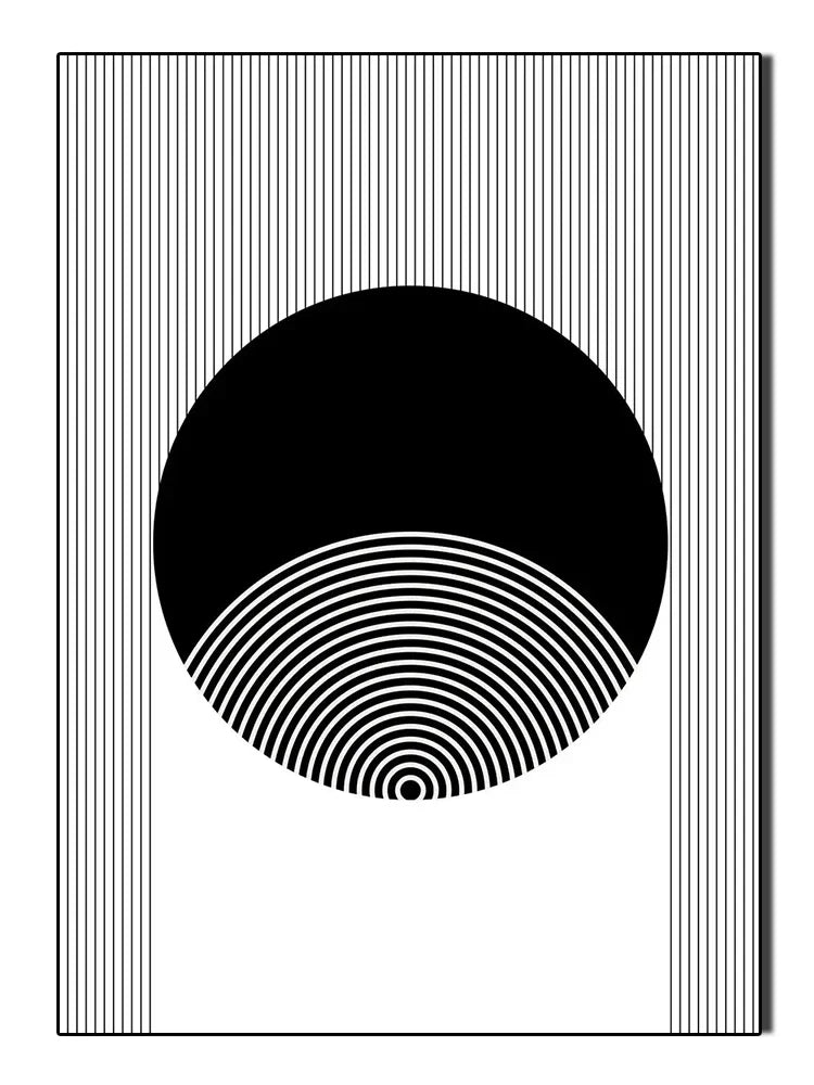 Minimalist Black White Geometric Abstract Wall Art Canvas Prints For Modern Apartment Living Room Art For Contemporary Interiors