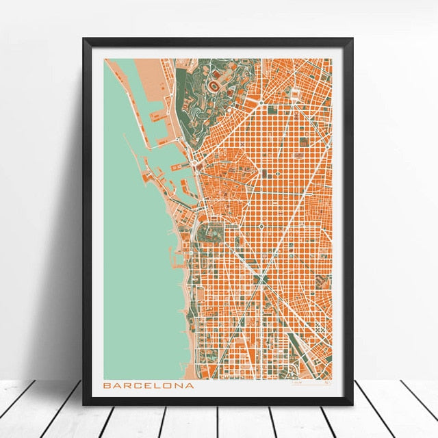 City Maps Wall Art Famous City Paris New London Stockholm Fine Art Canvas Prints For Living Room Home Office Apartment Decor