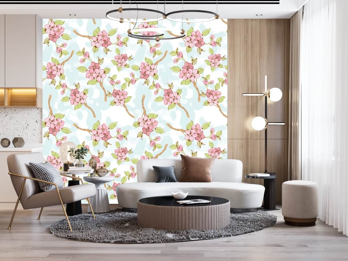 Pastel Sakura Branch Mural Wallpaper (SqM)