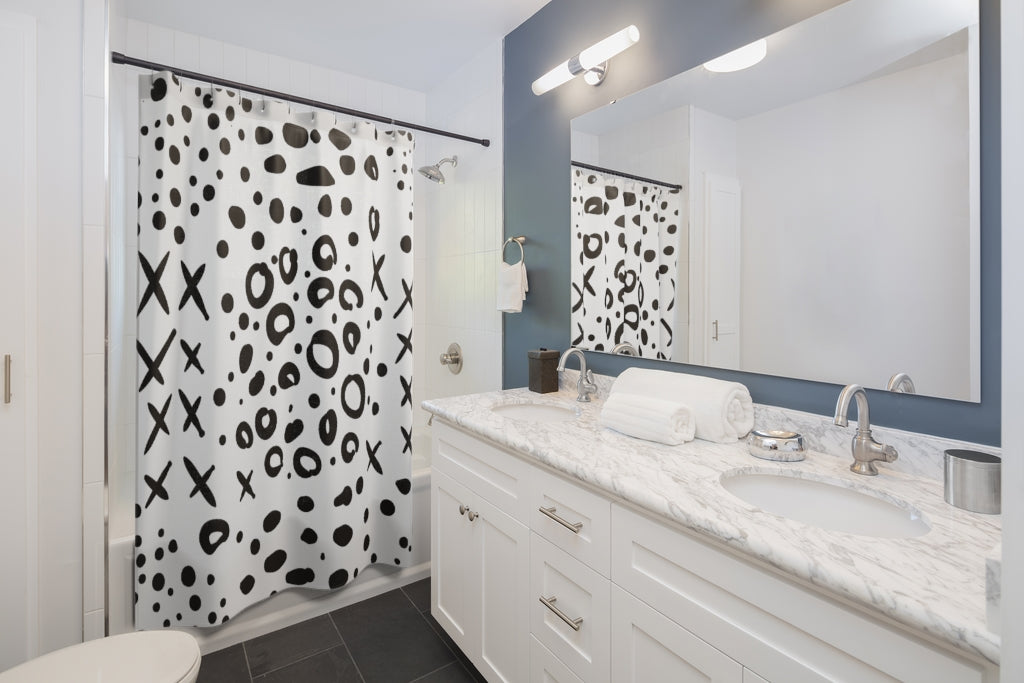 Black Fantasy Shower Curtains