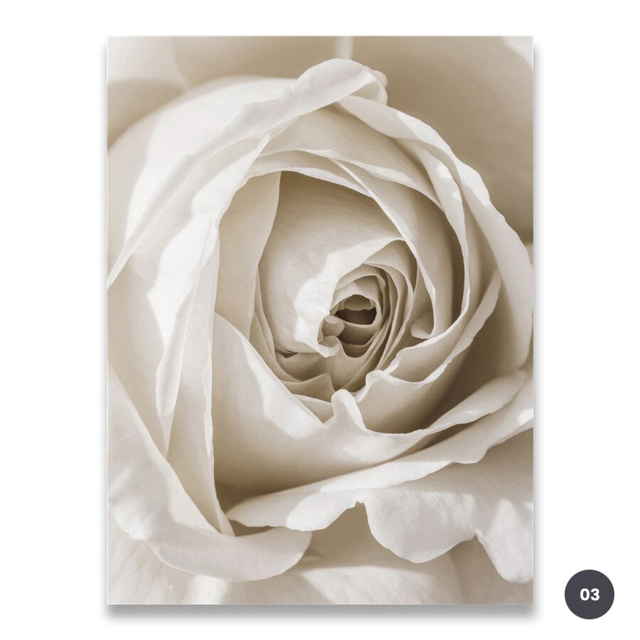 Minimalist Feather Floral Canvas Prints | Modern Beige White Wall Art For Living Room Dining Room Bedroom Home Art Decor