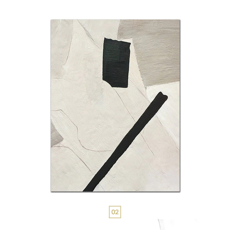 Contemporary Abstract Beige Black Textural Canvas Prints | Modern Wall Art For Living Room Dining Room Home Office Art Decor