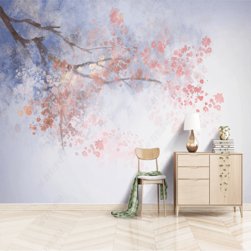 Buy Watercolor Pink Floral Mural Wallpaper (SqM) at 20% off – DIVEROS