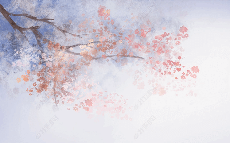 Watercolor Pink Floral Mural Wallpaper (SqM)