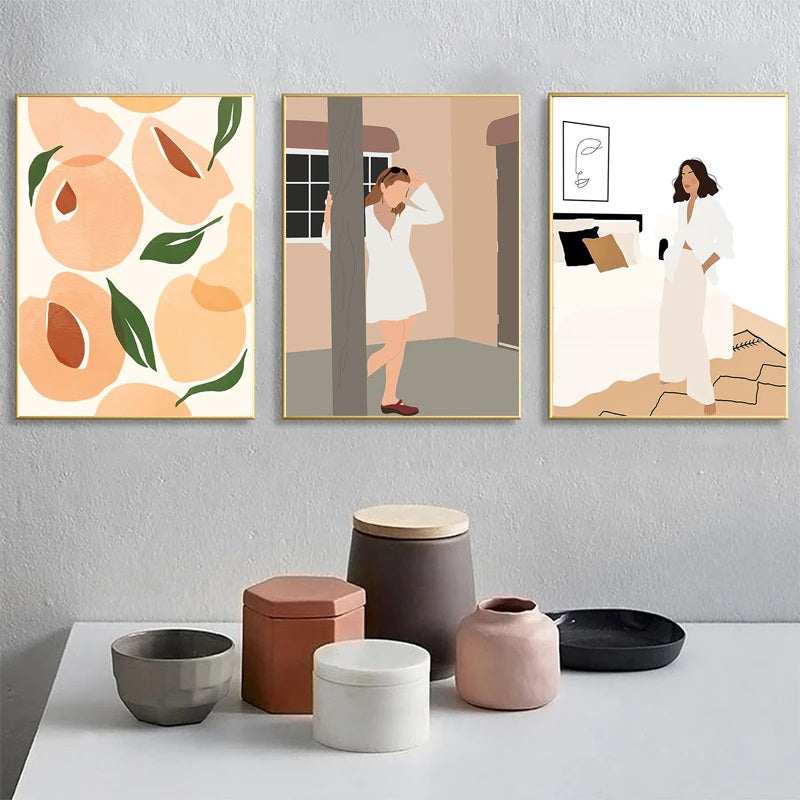 Vintage Walking Girl Canvas Print