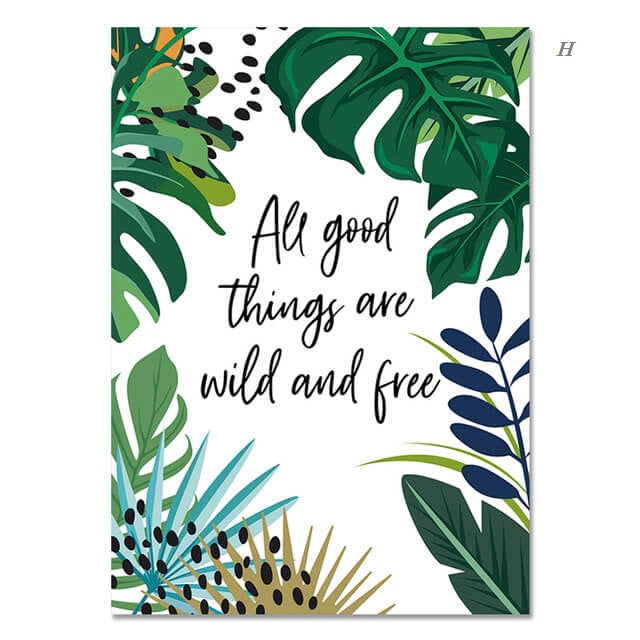 Monstera Leaves and Jungle Animals Canvas Prints | Flamingo Leopard Motivational Posters Nordic Style Wall Art For Living Room Bedroom Home Décor