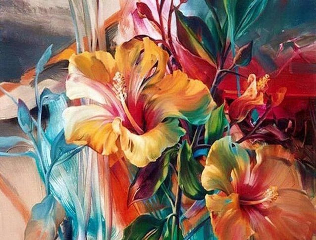 DIY Paint By Numbers - Flower Art Vie Dunn Harr Reproduction Painting Canvas