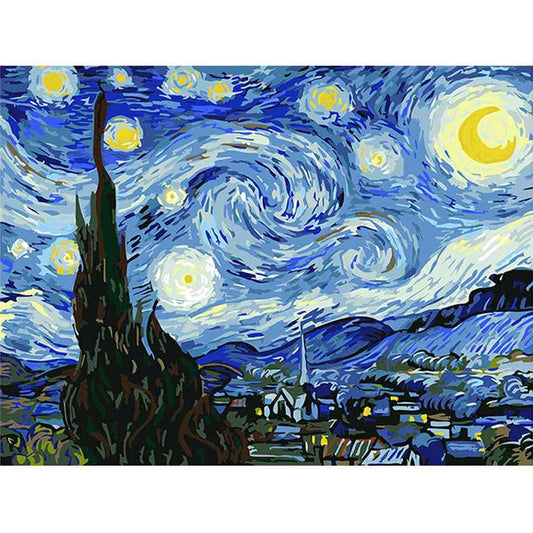 DIY Paint By Numbers - Starry Night by Van Gogh Painting Canvas