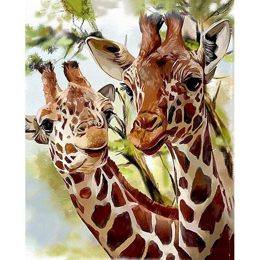 DIY Paint By Numbers - Two Giraffes Painting Canvas