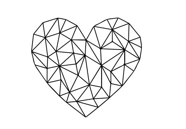 Geometric Heart Wall Decal