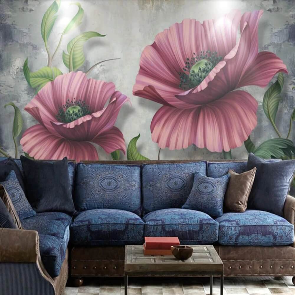 Buy Large Poppies Mural Wallpaper (SqM) at 20% off – DIVEROS