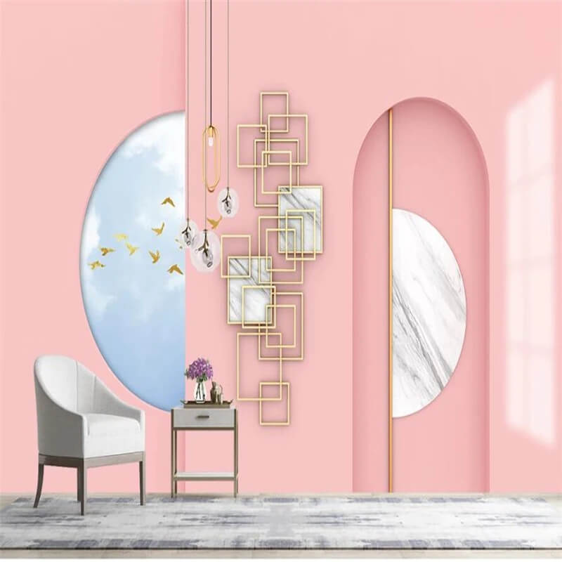 Buy Minimalist Arches Modern Pink Mural Wallpaper (SqM) at 20% off