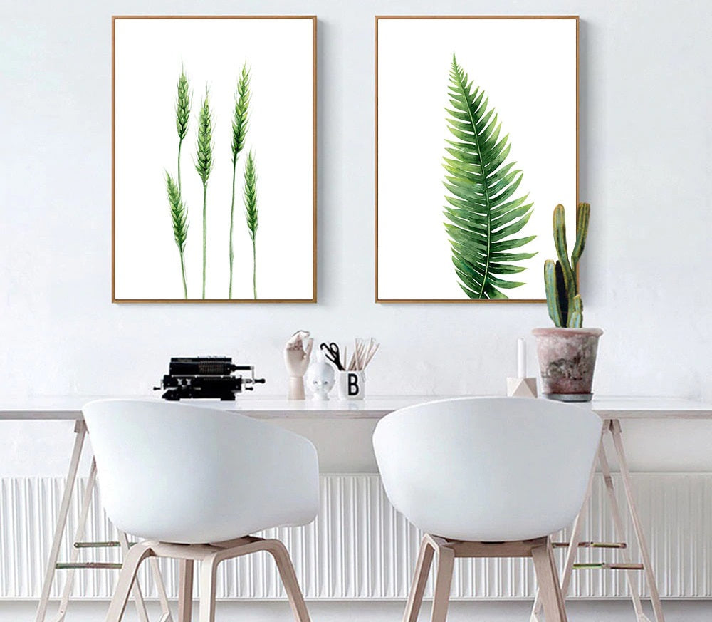 Watercolor Minimalist Plants Canvas Print