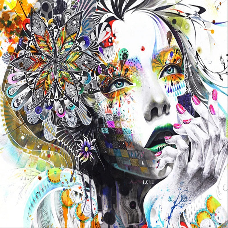 Painted Girl Mural Wallpaper (SqM)