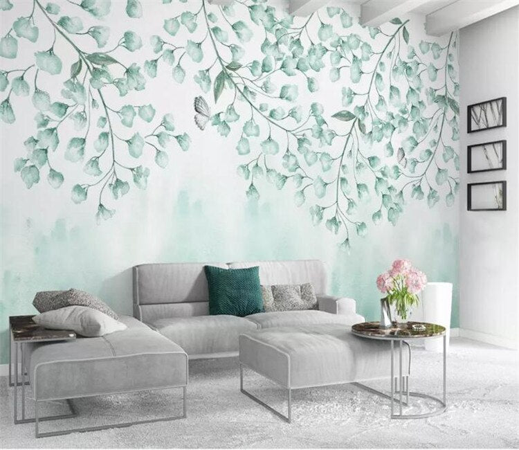 Pastel Falling Leaves Mural Wallpaper (SqM)