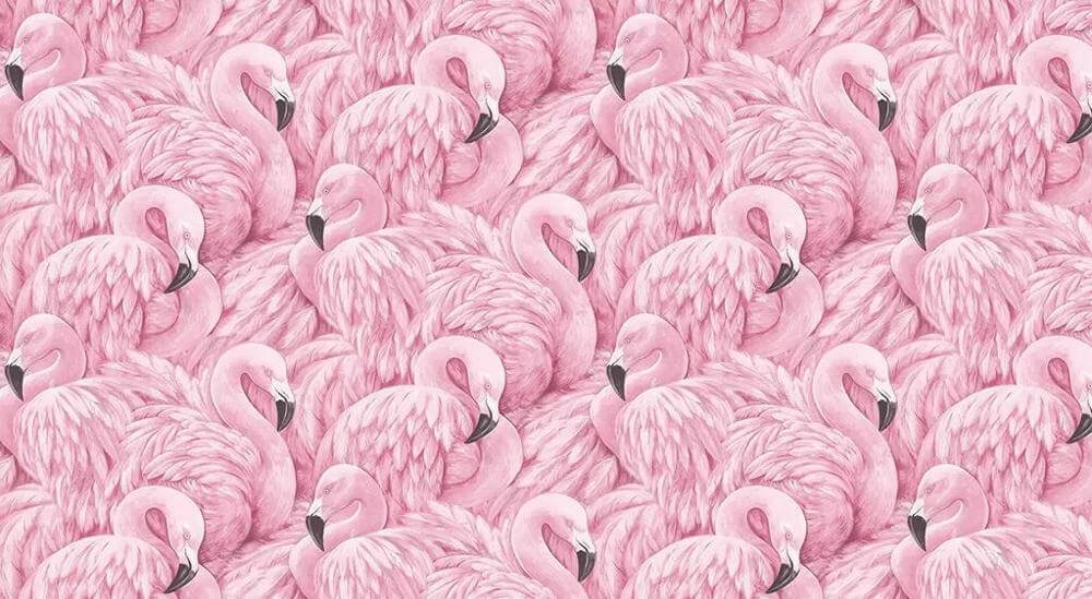 Pink Flamingos Mural Wallpaper (SqM)