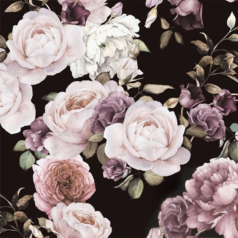 Pink Dark Floral Mural Wallpaper (SqM)