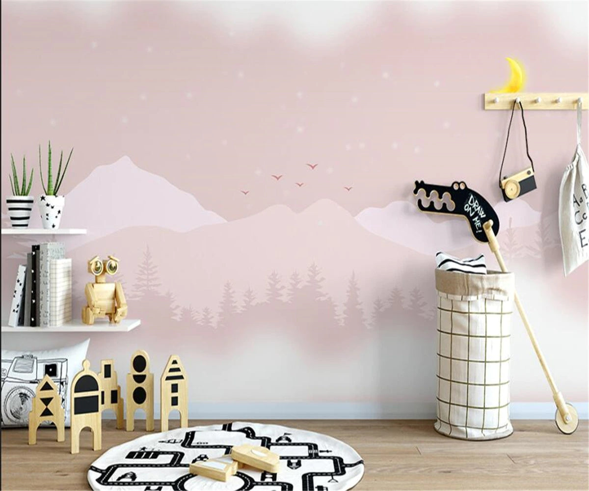 Pink Landscape Mural Wallpaper (SqM)