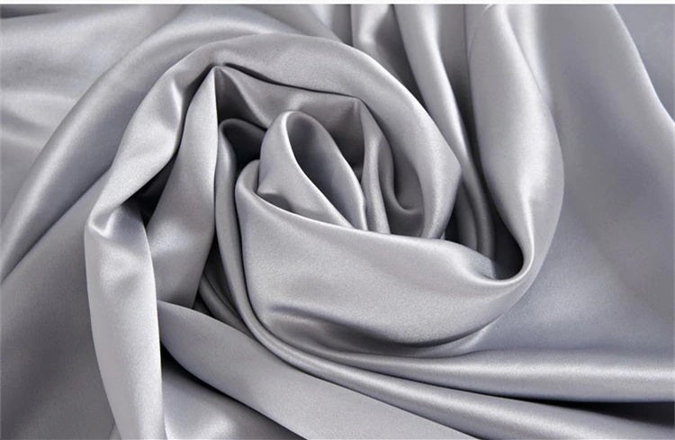 Silver Grey 4 Piece Mulberry Silk Bedding Set