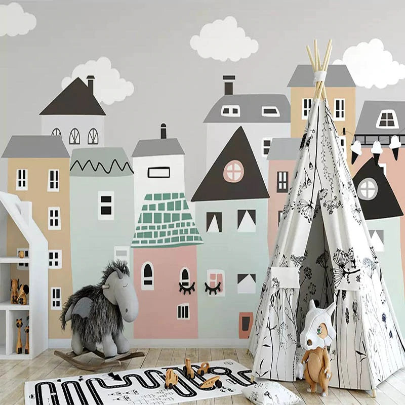 Small Houses Mural Wallpaper (SqM)