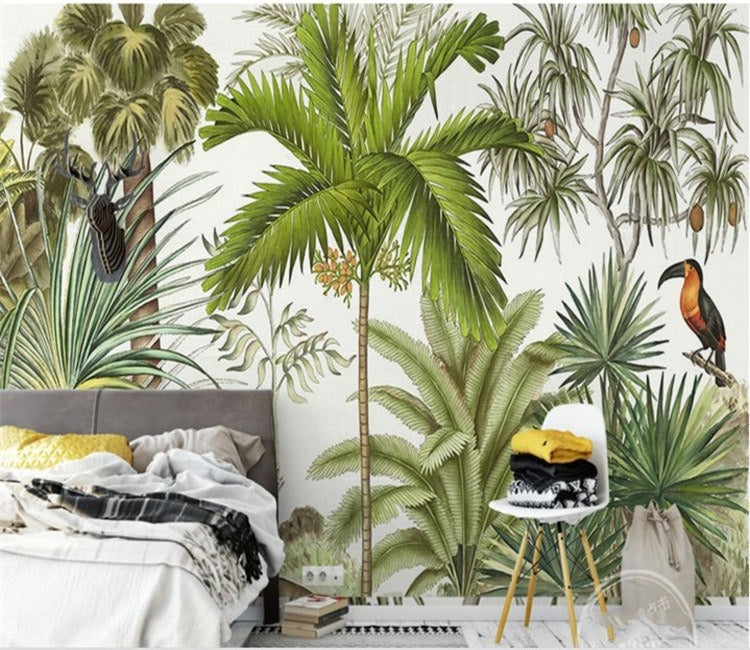 Tropical Green Paradise Mural Wallpaper (SqM)